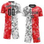 Custom Red Black-White Sublimation Soccer Uniform Jersey photo 2