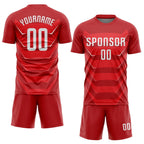 Custom Red White Sublimation Soccer Uniform Jersey photo 2