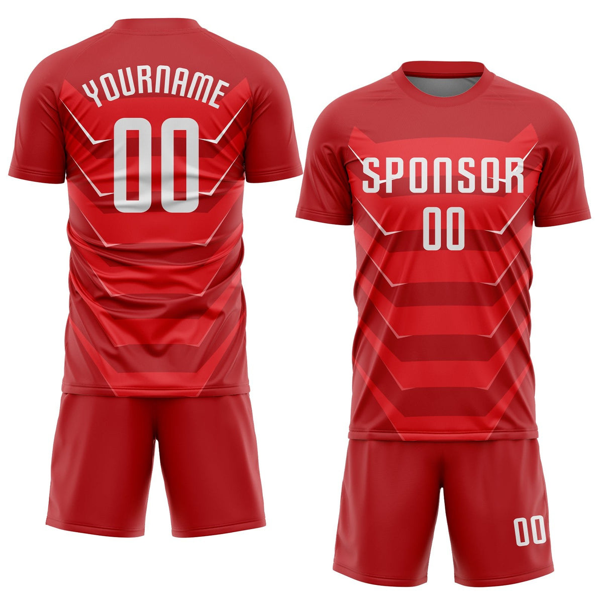 Custom Red White Sublimation Soccer Uniform Jersey photo 2