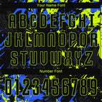 Custom Black Black Neon Green-Royal Sublimation Soccer Uniform Jersey photo 6