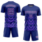 Custom Navy Purple-White Sublimation Soccer Uniform Jersey photo 2