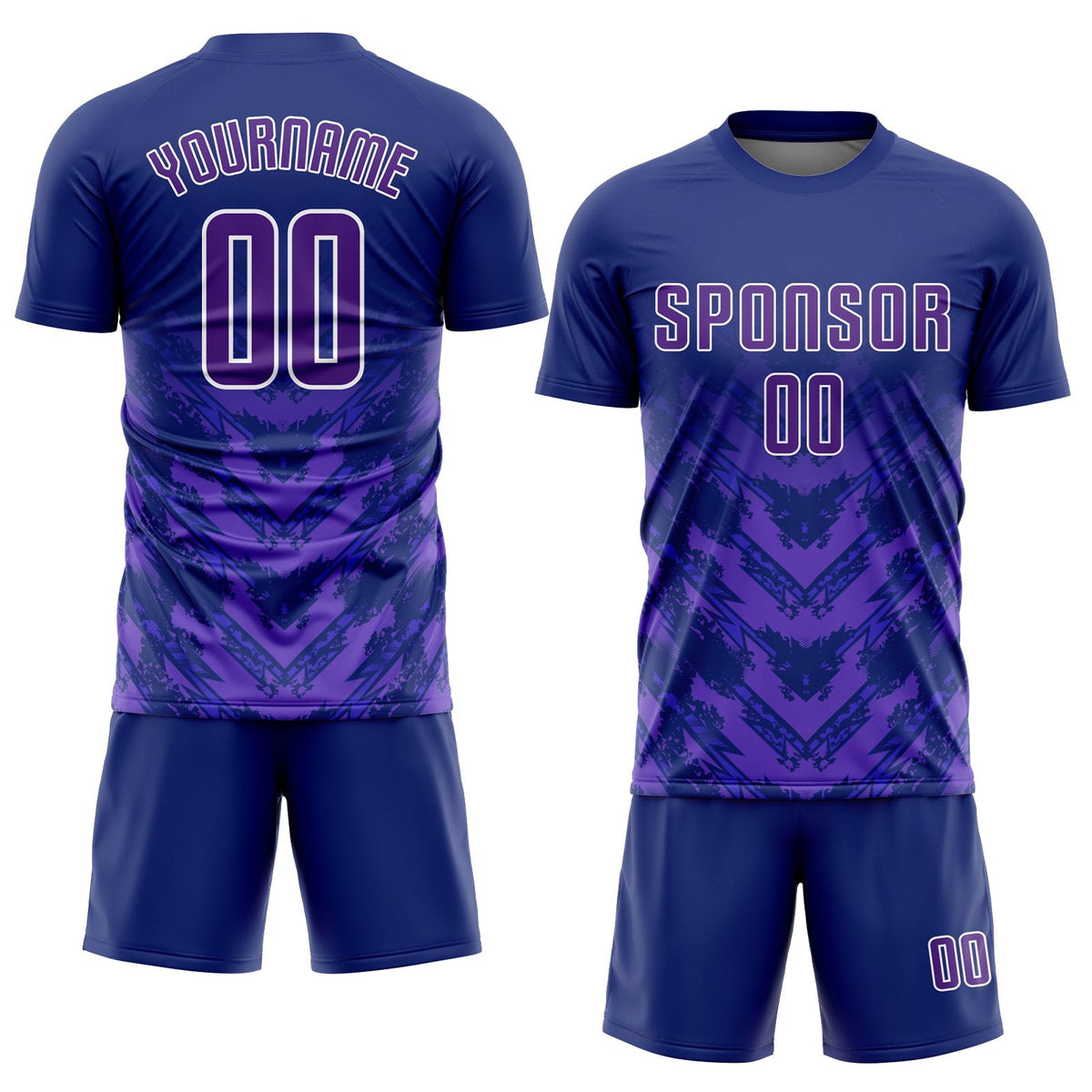 Custom Navy Purple-White Sublimation Soccer Uniform Jersey photo 2