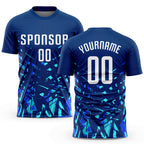 Custom Royal White-Lakes Blue Sublimation Soccer Uniform Jersey