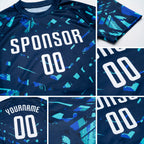 Custom Royal White-Lakes Blue Sublimation Soccer Uniform Jersey detail