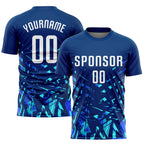 Custom Royal White-Lakes Blue Sublimation Soccer Uniform Jersey photo 1