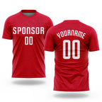 Custom Red White Sublimation Soccer Uniform Jersey