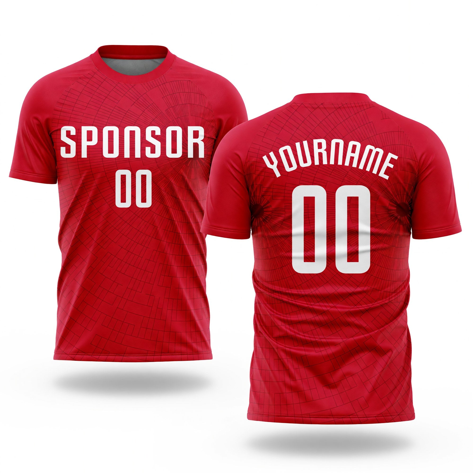 Custom Red White Sublimation Soccer Uniform Jersey