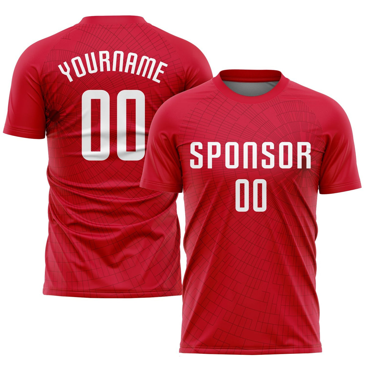 Custom Red White Sublimation Soccer Uniform Jersey photo 1