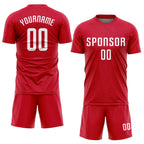 Custom Red White Sublimation Soccer Uniform Jersey photo 2