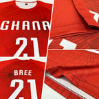 Custom Red White Sublimation Soccer Uniform Jersey photo 3