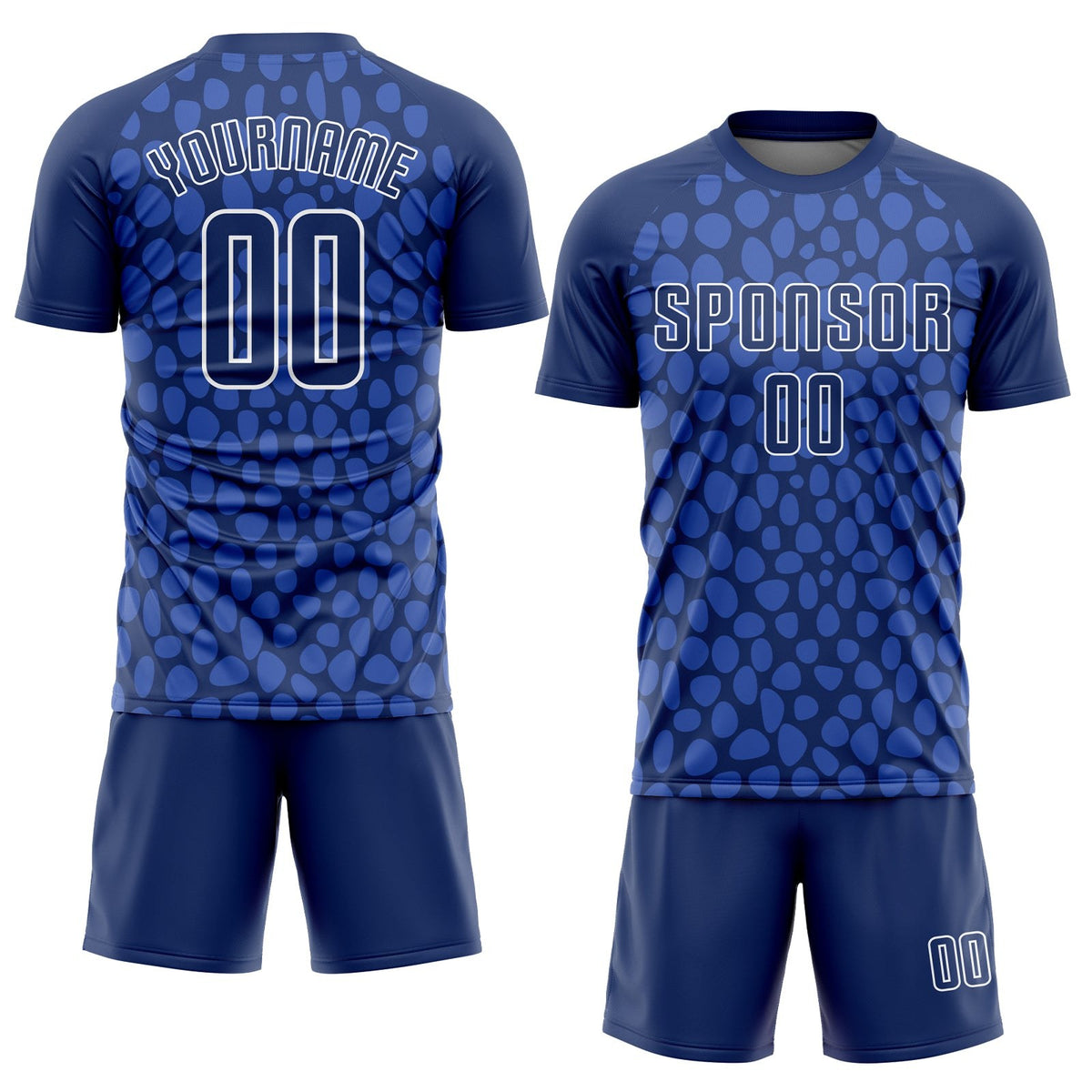 Custom Royal Navy White Sublimation Soccer Uniform Jersey photo 2