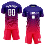 Custom Purple White-Hot Pink Sublimation Soccer Uniform Jersey photo 2