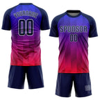 Custom Royal Navy-Hot Pink Sublimation Soccer Uniform Jersey photo 2