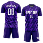 Custom Purple White Sublimation Soccer Uniform Jersey photo 2