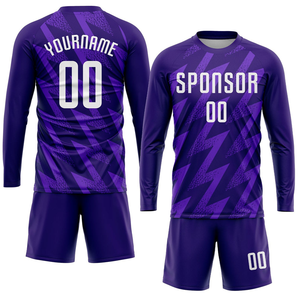 Custom Purple White Sublimation Soccer Uniform Jersey photo 4