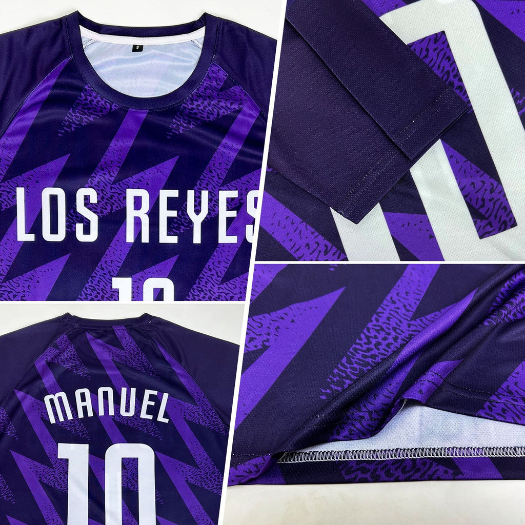 Custom Purple White Sublimation Soccer Uniform Jersey photo 5
