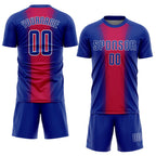 Custom Red Royal-White Sublimation Soccer Uniform Jersey photo 2