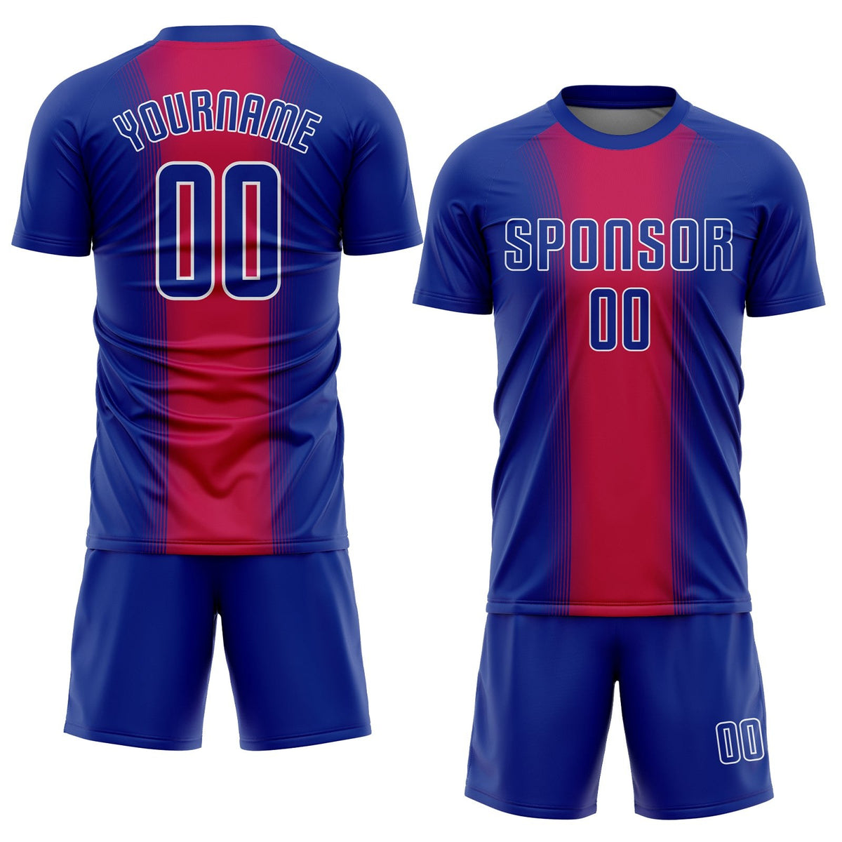 Custom Red Royal-White Sublimation Soccer Uniform Jersey photo 2