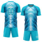 Custom Sky Blue Lakes Blue-White Sublimation Soccer Uniform Jersey photo 2