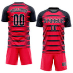 Custom Red Navy-White Sublimation Soccer Uniform Jersey photo 2
