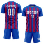 Custom Royal White-Red Sublimation Soccer Uniform Jersey photo 2