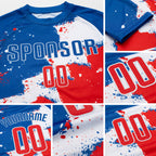 Custom Royal Red-White Sublimation Soccer Uniform Jersey detail
