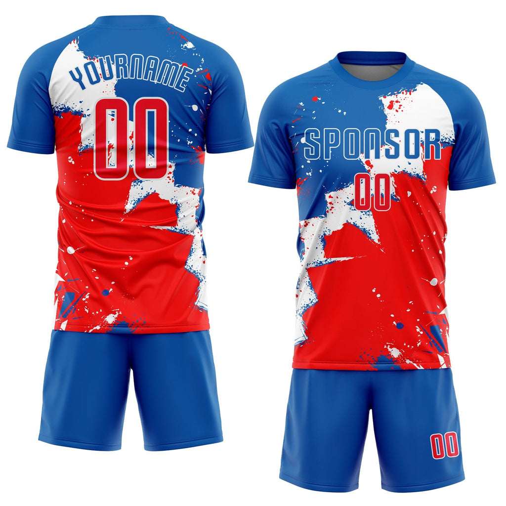 Custom Royal Red-White Sublimation Soccer Uniform Jersey photo 2