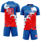 Custom Royal Red-White Sublimation Soccer Uniform Jersey photo 2