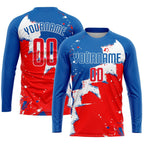 Custom Royal Red-White Sublimation Soccer Uniform Jersey photo 3