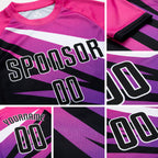Custom Pink Black-White Sublimation Soccer Uniform Jersey detail