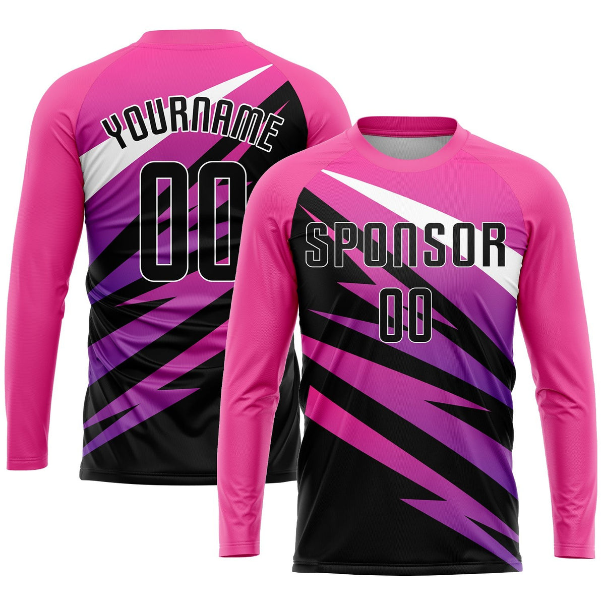 Custom Pink Black-White Sublimation Soccer Uniform Jersey photo 3