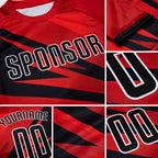 Custom Red Black-White Sublimation Soccer Uniform Jersey detail