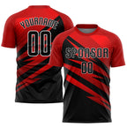 Custom Red Black-White Sublimation Soccer Uniform Jersey photo 1