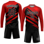 Custom Red Black-White Sublimation Soccer Uniform Jersey photo 4