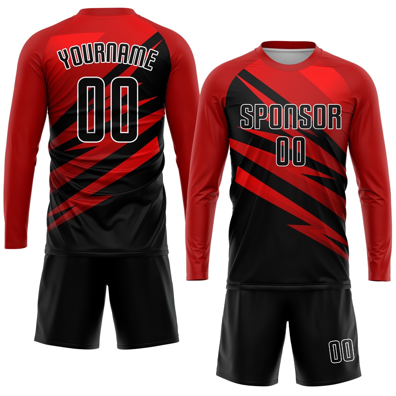 Custom Red Black-White Sublimation Soccer Uniform Jersey photo 4