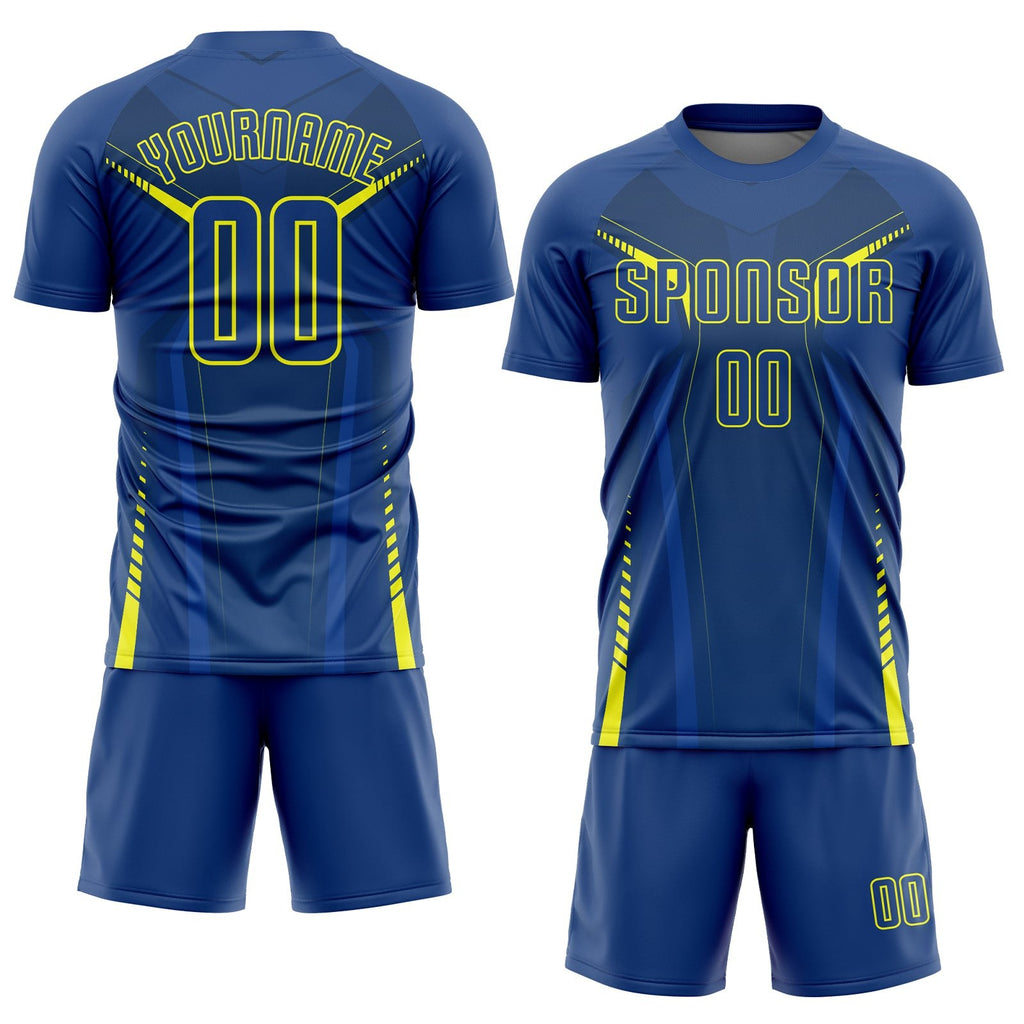 Custom US Navy Blue Gold Sublimation Soccer Uniform Jersey photo 2