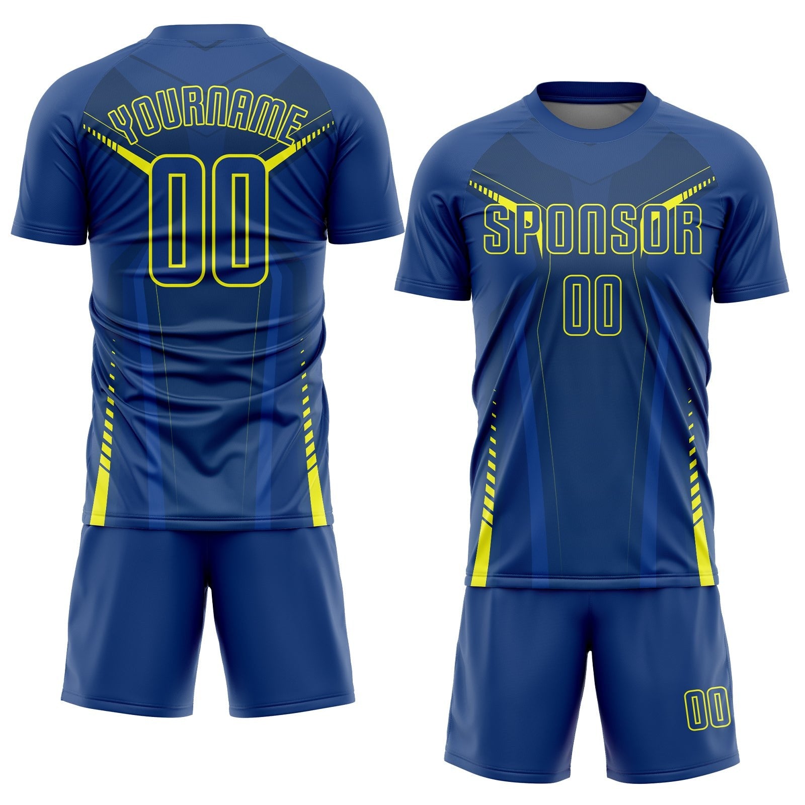 Custom US Navy Blue Gold Sublimation Soccer Uniform Jersey photo 2