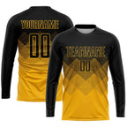 Custom Gold Black Sublimation Soccer Uniform Jersey photo 3