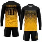 Custom Gold Black Sublimation Soccer Uniform Jersey photo 4