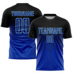 Custom Black Royal-Light Blue Sublimation Soccer Uniform Jersey photo 1