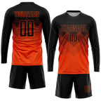 Custom Orange Black Gradient Square Shape Sublimation Soccer Uniform Jersey photo 4