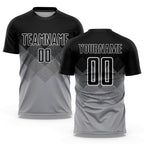Custom Light Gray Black-White Sublimation Soccer Uniform Jersey