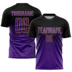 Custom Black Purple-Old Gold Sublimation Soccer Uniform Jersey photo 1
