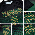 Custom Black Green-Old Gold Sublimation Soccer Uniform Jersey detail