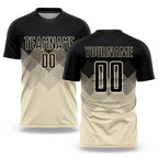 Custom Cream Black Sublimation Soccer Uniform Jersey