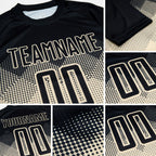 Custom Cream Black Sublimation Soccer Uniform Jersey detail