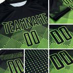 Custom Neon Green Black Sublimation Soccer Uniform Jersey detail