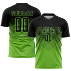 Custom Neon Green Black Sublimation Soccer Uniform Jersey photo 1