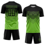 Custom Neon Green Black Sublimation Soccer Uniform Jersey photo 2