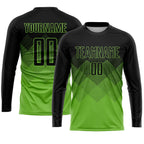 Custom Neon Green Black Sublimation Soccer Uniform Jersey photo 3